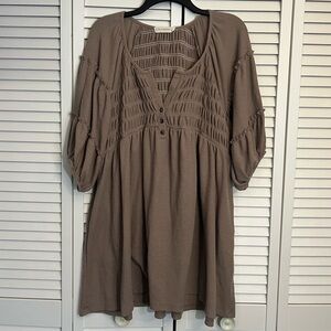 by together | size large taupe ribbed babydoll dress